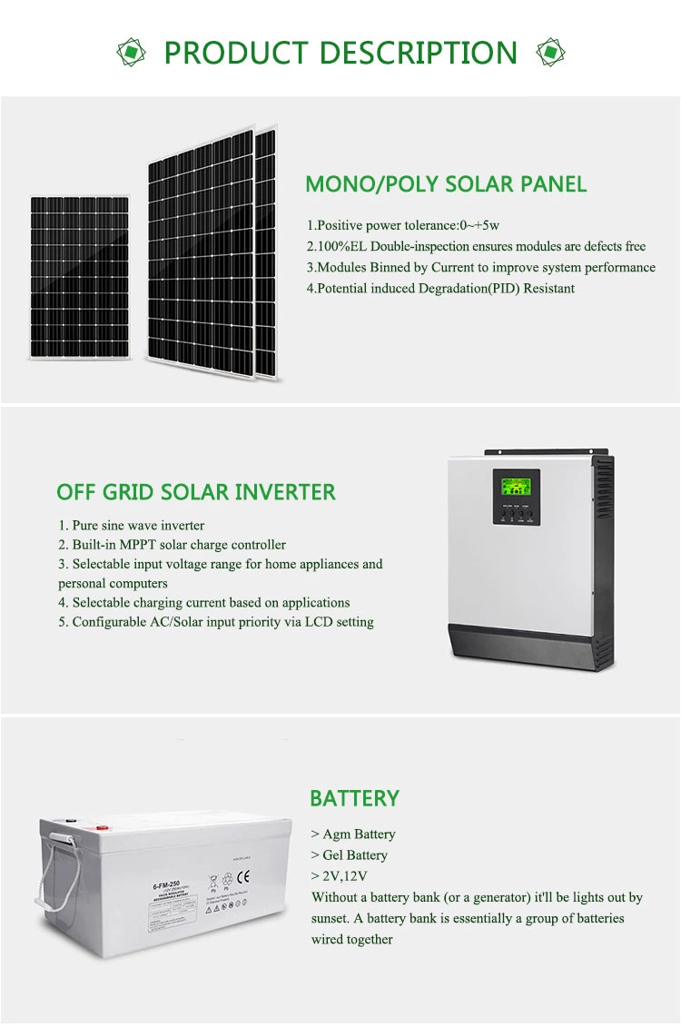 100kw off Grid Home Rooftop Ground Mounting Home Solar PV panel System