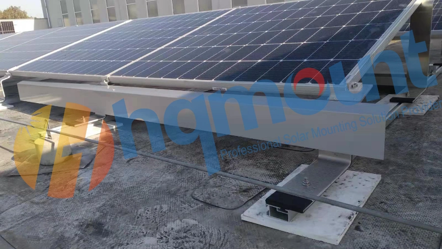Concrete Foundation Solar Ballast Mounting System with End Clamp