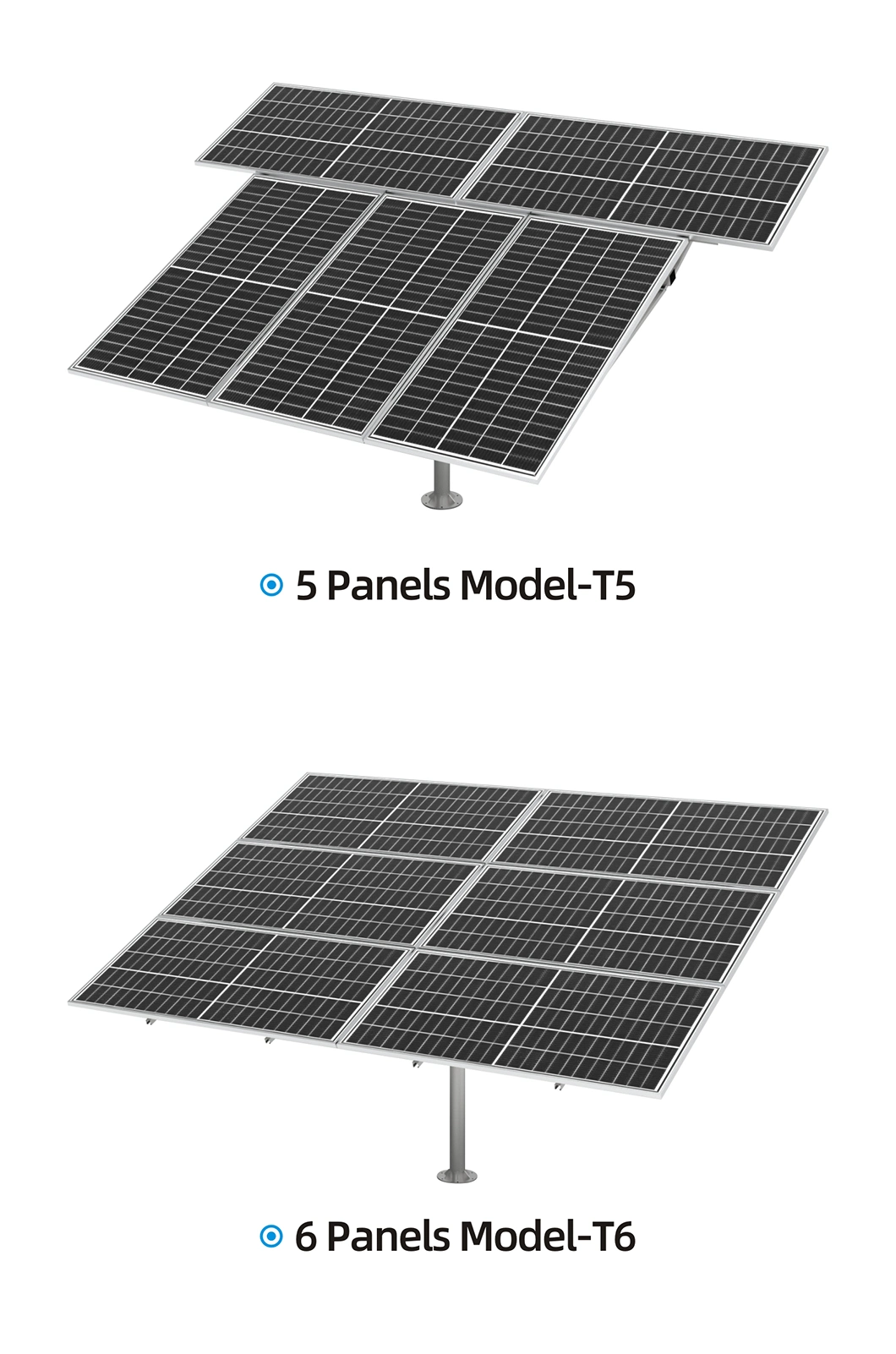 Dual Axis Solar PV Tracking System 3kw Smart Tracker Sun Power Clean Energy T6 Solar Power Generation Support Bracket