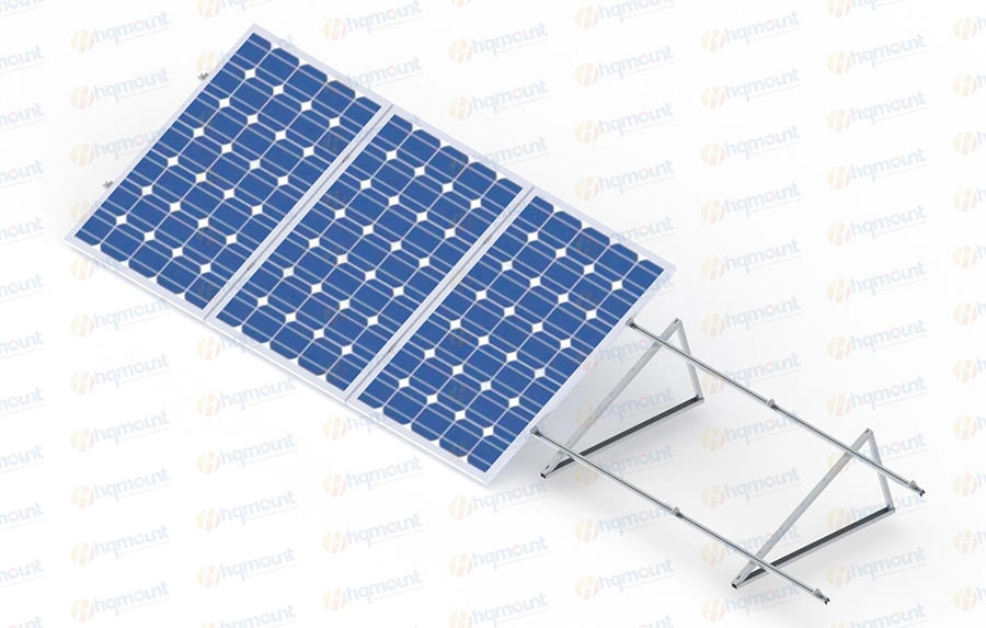 Fixed Triangle Solar PV Bracket Flat Roof Mounting System