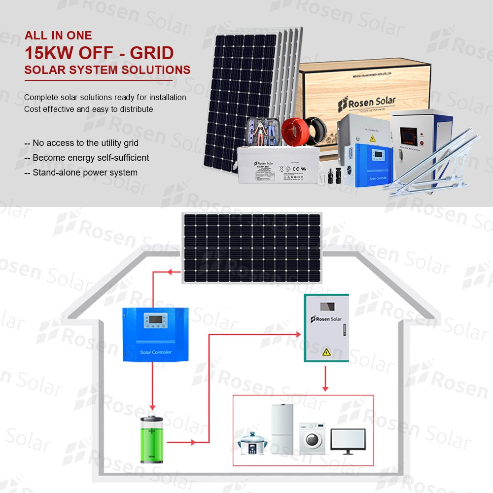Rooftop PV Mounting off Grid Solar Power System15kw