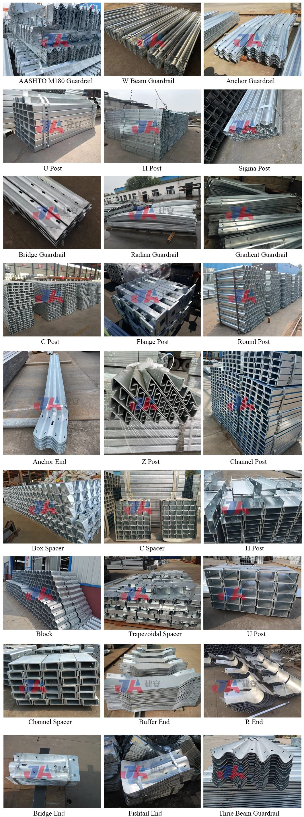 Hot Dipped Galvanized Steel Traffic Barrier W Beam Highway Guardrail for Sale