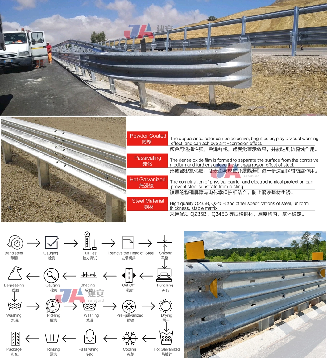 Q235 Q345 Steel Highway Guardrail Barrier for Road Safety