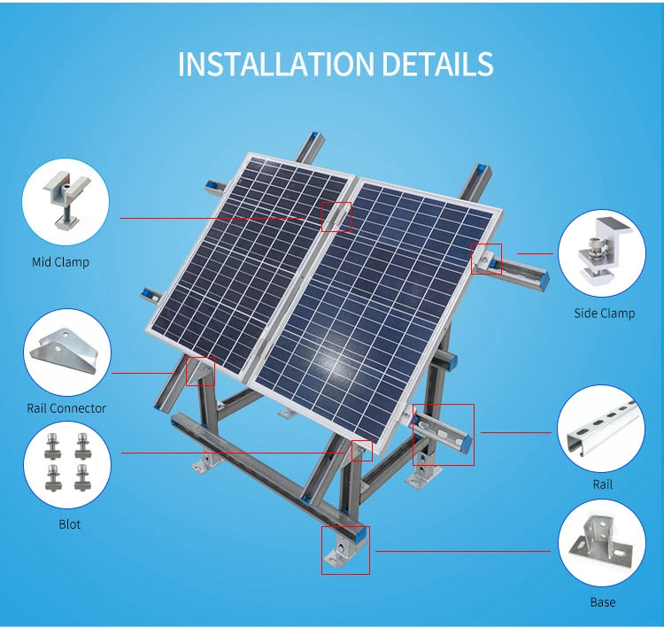 Solar Panel Mounting Bracket Ground Mounting Solar Structure with Ground Screws Pile Foundation