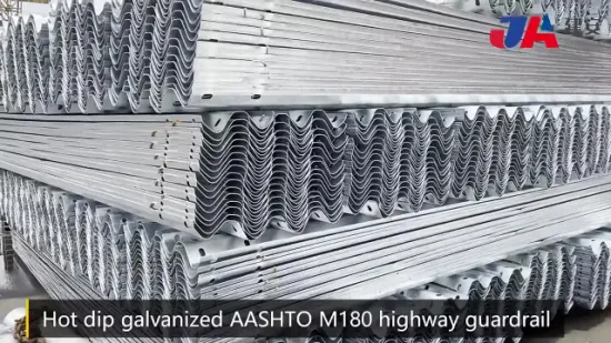 Aashto M180 Hot DIP Galvanized Steel Crash Barrier W Beam Highway Guardrail for Traffic Safety