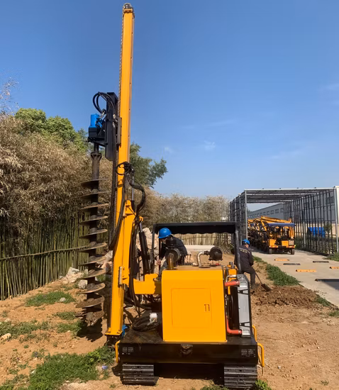 Pile Driving Machine PV Power Station Ground Drilling Solar Panel Plant Pile Ramming Machine Vibrating Pile Driver