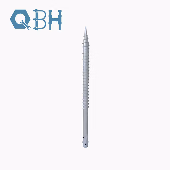 Qbh 48/60/68/76/89/114mm Outer Diameter PV Photovoltaic Solar Power Energy Panel Module Mounting Bracket Stand Rack Round Plate HDG Ground Earth Screw Pile